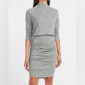 Express Supersoft Long Sleeve Mock Neck Dress‎ Grey Size Small NWT